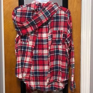 Red, white and blue button down